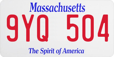 MA license plate 9YQ504
