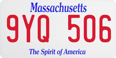 MA license plate 9YQ506