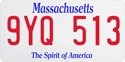 MA license plate 9YQ513