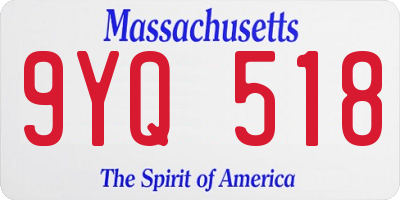 MA license plate 9YQ518