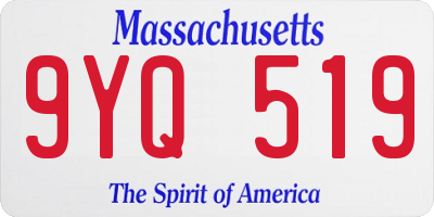 MA license plate 9YQ519