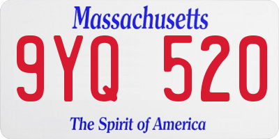 MA license plate 9YQ520