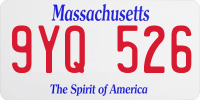 MA license plate 9YQ526
