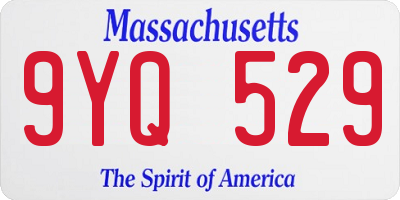 MA license plate 9YQ529
