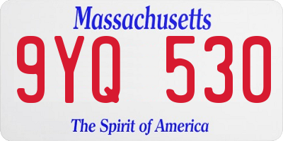 MA license plate 9YQ530
