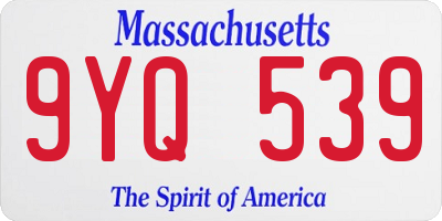 MA license plate 9YQ539