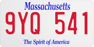 MA license plate 9YQ541