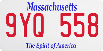 MA license plate 9YQ558