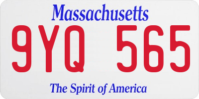 MA license plate 9YQ565