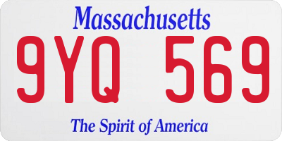 MA license plate 9YQ569