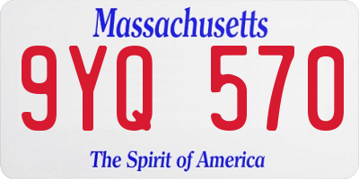 MA license plate 9YQ570