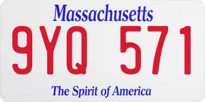 MA license plate 9YQ571