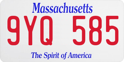 MA license plate 9YQ585