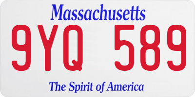 MA license plate 9YQ589