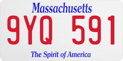 MA license plate 9YQ591