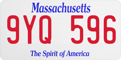 MA license plate 9YQ596