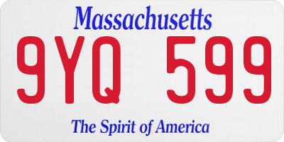 MA license plate 9YQ599