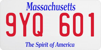 MA license plate 9YQ601