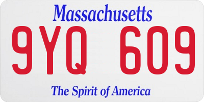MA license plate 9YQ609