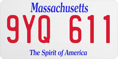 MA license plate 9YQ611