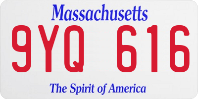 MA license plate 9YQ616