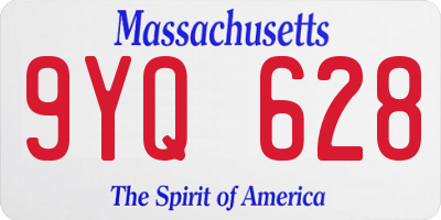 MA license plate 9YQ628