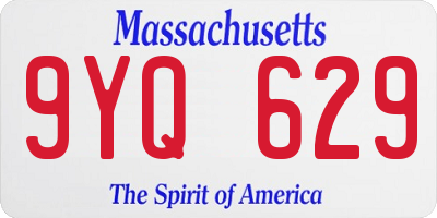MA license plate 9YQ629