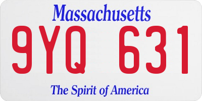 MA license plate 9YQ631