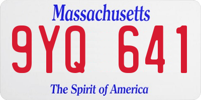 MA license plate 9YQ641