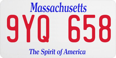 MA license plate 9YQ658