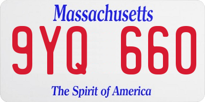 MA license plate 9YQ660