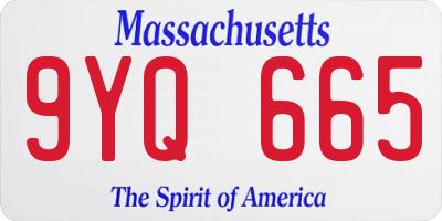 MA license plate 9YQ665