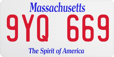 MA license plate 9YQ669