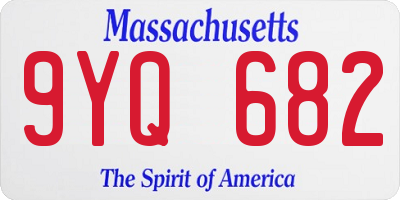 MA license plate 9YQ682