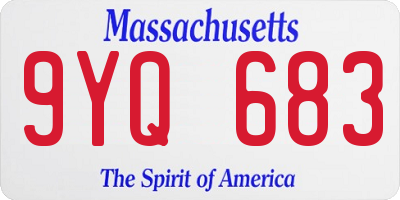 MA license plate 9YQ683