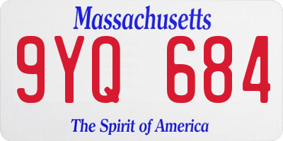 MA license plate 9YQ684