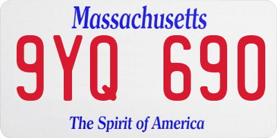 MA license plate 9YQ690