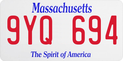 MA license plate 9YQ694