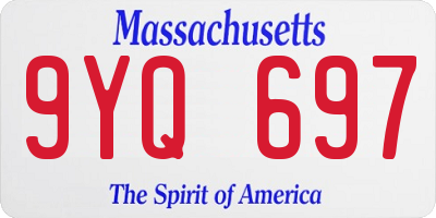 MA license plate 9YQ697