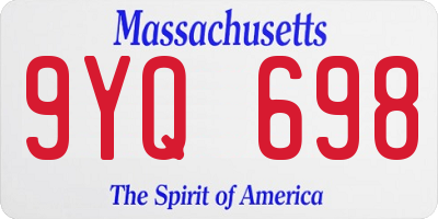 MA license plate 9YQ698