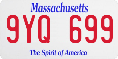 MA license plate 9YQ699