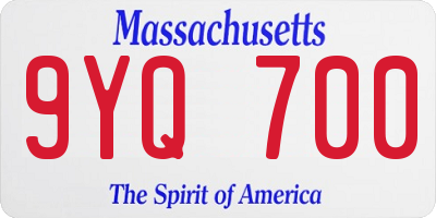 MA license plate 9YQ700