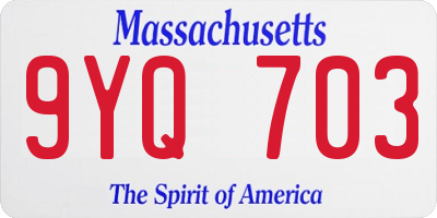 MA license plate 9YQ703