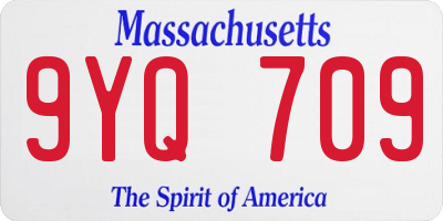 MA license plate 9YQ709