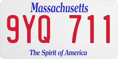 MA license plate 9YQ711