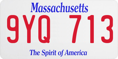 MA license plate 9YQ713