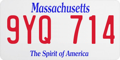 MA license plate 9YQ714