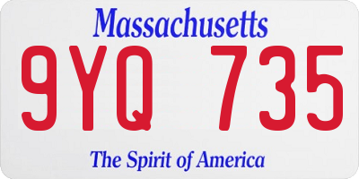 MA license plate 9YQ735