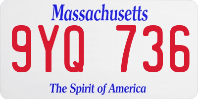 MA license plate 9YQ736