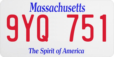 MA license plate 9YQ751